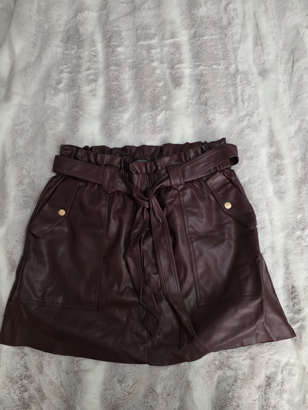Marc New York Faux Leather Mini Skirt in Wine